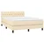 Vidaxl Box spring postelja z vzmetnico krem 140x190 cm blago