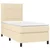 Vidaxl Box spring postelja z vzmetnico krem 90x200 cm blago