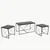 Hanah Home Defne Set Klub stolova, 3 komada, Antracit