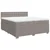 Vidaxl Box spring postelja z vzmetnico taupe 200x200 cm blago