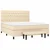Vidaxl Box spring postelja z vzmetnico krem 180x200 cm blago
