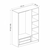 Hanah home Ormar Kale 135x210x52cm Antracit