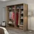 Hanah Home Garderober Kale-3176, 180x190x52 cm, Crni