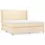 Vidaxl Box spring postelja z vzmetnico krem 160x200 cm blago