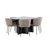 Venture Design Jedilna garnitura Strada miza s 6 stoli Edina 120x74 cm črno rjava