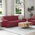 Dvodijelni set sofa s jastucima, tkanina boje vina