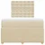 Vidaxl Box spring postelja z vzmetnico krem 120x200 cm blago