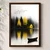 WallXpert uramljena MDF slika 3752KACT-017, žuta kuća, žuto drveće i čamac na jezeru, 37 x 52 cm