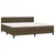 Vidaxl Box spring postelja z vzmetnico LED temno rjava 200x200cm blago