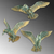 Atelier Del Sofa Set dekorativnih figura BIRDS 1,25x5x11, 20x4x17, 21x6x13, 3 komada, Zlatna boja