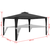 VIDAXL paviljon iz poli ratana s temno sivo streho (3x4m)