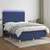 Vidaxl Box spring postelja z vzmetnico LED modra 140x200 cm blago