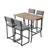 Hanah Home Set barskih stolova i stolica, 110 x 70 x 92 cm, 5 delova, Siva