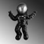 Wallity Zidna dekoracija Cosmonaut 4, 35cmx47cmx10cm, Crna