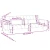 Vidaxl Kavč dvosed z ležiščem in dvema blazinama modro blago