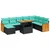 11-dijelni set vrtnih sofa poliratan i bagrem s jastucima crni