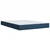 Vidaxl Box spring postelja z vzmetnico modra 160x200 cm blago