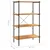 Police s 4 razine crne i boja hrasta 80 x 40 x 130 cm