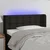 Vidaxl LED posteljno vzglavje črno 83x16x78/88 cm blago