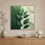 WallXpert uramljena slika na platnu Cc-K-Ah-1014, zelena grana sa listovima na zelenoj i svetloj pozadini, 80 x 80 cm