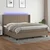 Vidaxl Box spring postelja z vzmetnico LED taupe 200x200 cm blago
