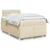 Vidaxl Box spring postelja z vzmetnico krem 120x190 cm blago