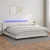 Vidaxl Box spring postelja z vzmetnico LED bela 200x200cm umetno usnje