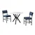 HANAH HOME Set Trpezarijski sto i 2 stolice Dubai Navy Blue White