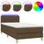 shumee Box spring postelja z vzmetnico LED temno rjava 90x190 cm blago