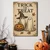 WallXpert slika na platnu 70100HALC-001, natpis Trick or Treat sa dva duha i bundevom u retro stilu, 70 x 100 cm