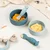 done by deer® set 2 silikonskih žličk learning tiny farm blue