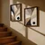 WallXpert set uramljenih MDF slika NAL199-46, apstraktni organski oblici u bež, braon i crnoj sa crnim krugom, 2 x 35,5 x 47 cm