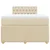 Vidaxl Box spring postelja z vzmetnico krem 120x200 cm blago