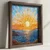 WallXpert uramljena MDF slika DOS025-50, zalazak sunca nad morem u stilu mozaika, 50 x 50 cm