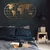 Wallxpert Zidna dekoracija World Map Globe, 60x120cm, Zlatne boje