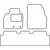 Textile car mats Renault Scenic 2003-2009 (fixings, without storage boxes)