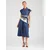 TOMMY HILFIGER Dolga srajca Fit And Flare Midi  moder denim
