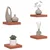 Polica na zidu 4 pcs Crvena 23 x 23,5 x 4 cm Konstruirano drvo