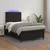 vidaXL Box spring postelja z vzmetnico LED črna 120x190 cm um. usnje