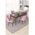 Hanah Home trpezarijski set Nef, sto na razvlačenje i 4 stolice, ploča u dekoru drveta Baroque, roze tkanina Jerry