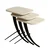 Hanah Home Set klub stočića Pion 3, 35x60 cm, 3 komada, Krem