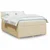 Vidaxl Box spring postelja z vzmetnico krem 140x190 cm blago