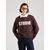 ONLY Majica ONLSWEAT temno rjava/bela
