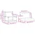 Set vanjskih sofa s jastukom 3 pcs Bijela i bež