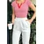 Trend Alacati Stili Ženska bluza kratkih rukava ALC-X11552, V-izrez, Crveno-bela