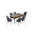 Hanah Home Set Trpezarijski sto i 6 stolica Han, Sivo-braon