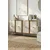 Hanah Home komoda Pega 150, 125 cm, bela / travertin / zlatna
