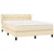 Vidaxl Box spring postelja z vzmetnico krem 140x190 cm blago