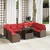 vidaXL vidaXL Vrtna sedežna garnitura 10 pcs Rjava in rdeča 100 x 55 x 73 cm, (5000020509)