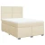 vidaXL Box spring postelja z vzmetnico krem 160x200 cm blago, (21319877)